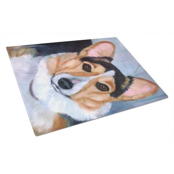 Carolines Treasures Pembroke Corgi Seriously Glass Cutting Board Large 7369LCB